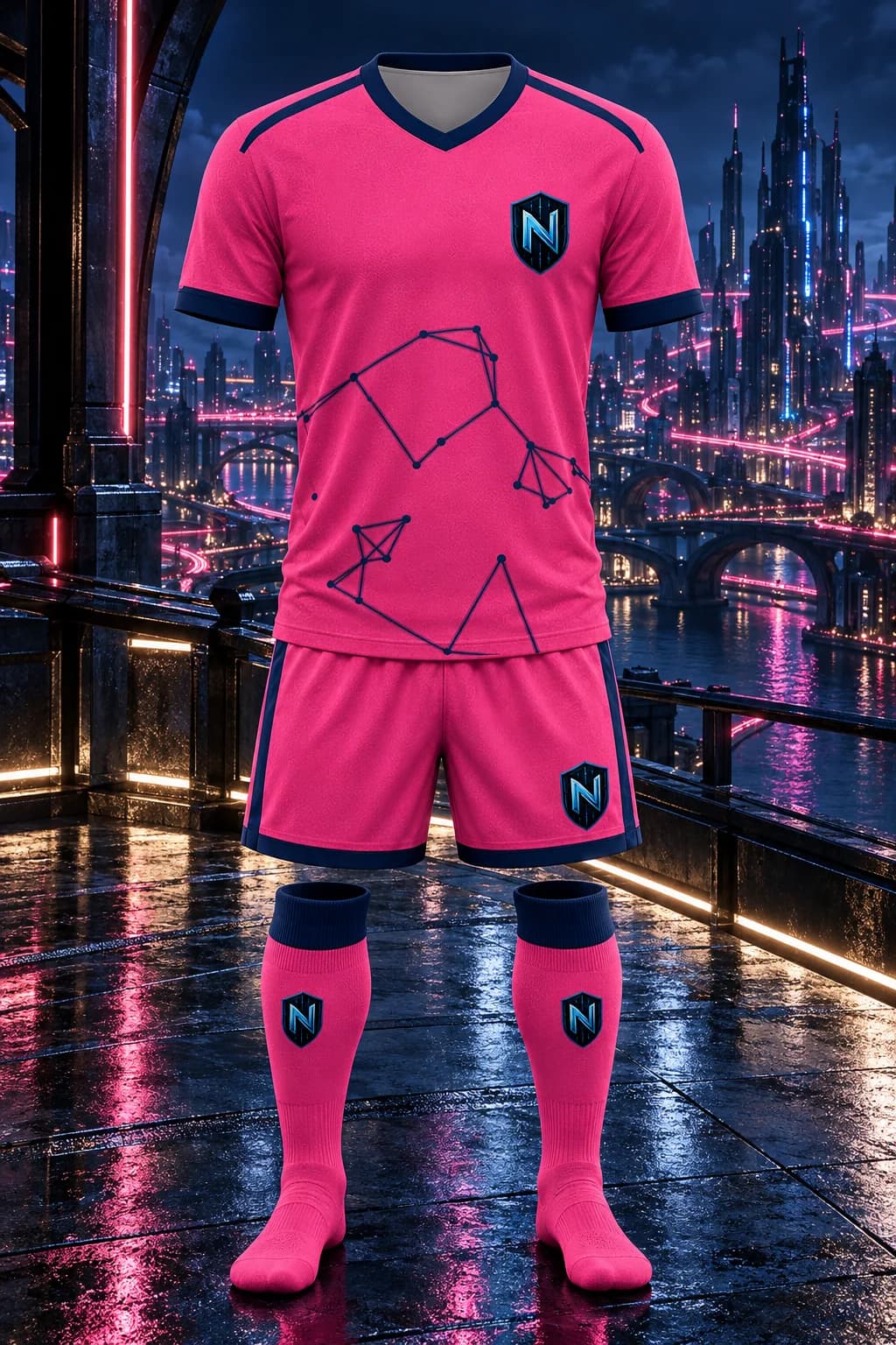 Nexus SC jersey, shorts and game socks in the club's world.
